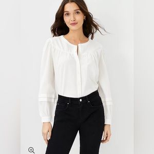 Ann Taylor Pleated Sleeve Shirt